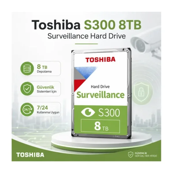 Toshiba S300 HDWT380UZSVA SATA 3.0 7200 RPM 3.5" 8 TB Harddisk