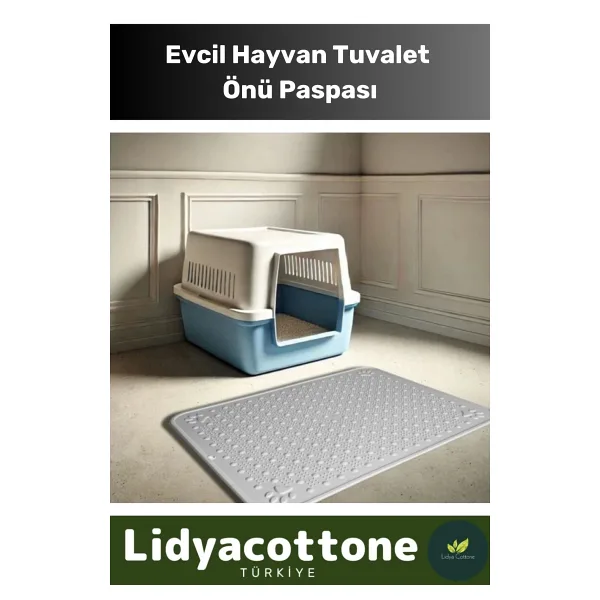 Tuvalet Önü Mama Kabı Kum Paspası Kaymaz Dayanıklı Silinebilir Yıkanabilir Evcil Hayvan
