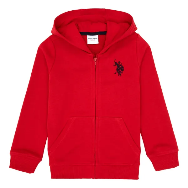 U.S. Polo Assn 50316706-VR171 Kapüşonlu Tam Fermuarlı Kırmızı Çocuk Sweatshirt