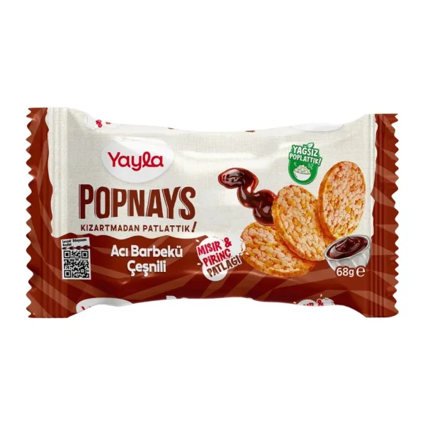 Yayla Popnays Acı Barbekü Mısır ve Pirinç Patlağı 68 gr