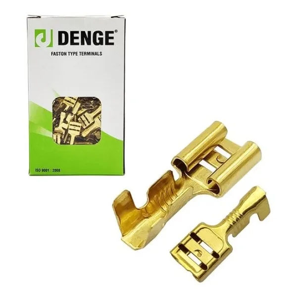 6.3mm Kablo Ucu Dişi Terminal Sarı Kablo Pabuç ( Paket İçeriği 300 Adettir)