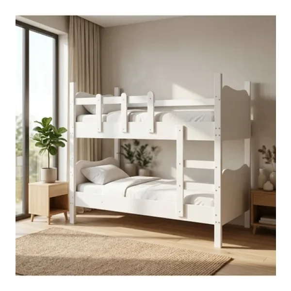Baby Darling Cozy Merdivenli Ayrılabilen Ranza 90x190cm (%100 Mdf) Beyaz
