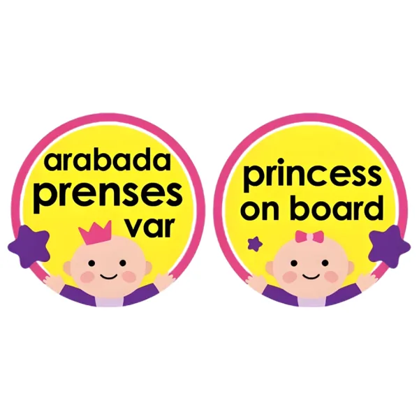 Babyjem Araba Cam Yazısı Arabada Prenses Var