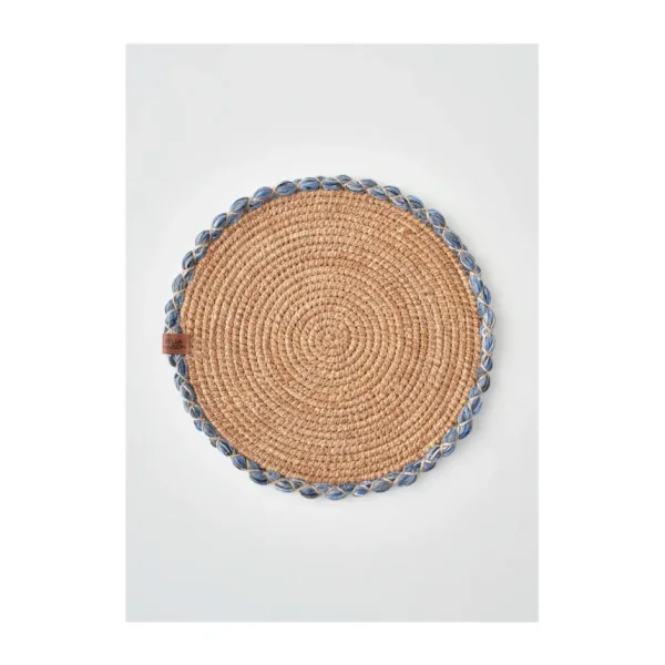 Bella Maison Santana Pamuklu Örgü Amerikan Servis Mavi (36 Cm)