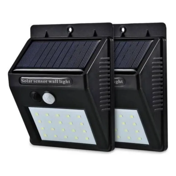BigSale Güneş Enerjili Solar Lamba 20 Ledli Sensörlü Duvar Tipi Su Geçirmez Led Sokak Bahçe Yol Güvenlik