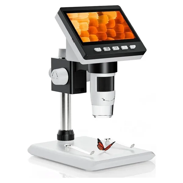 Dijital Mikroskop 1080P LCD Ekran USB Hd Mikroskop 50X-1000X Büyütme LED Işıklı Kamera Şarjlı