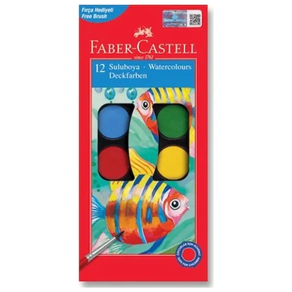 Faber-Castell Sulu Boya 12'li + Fırça