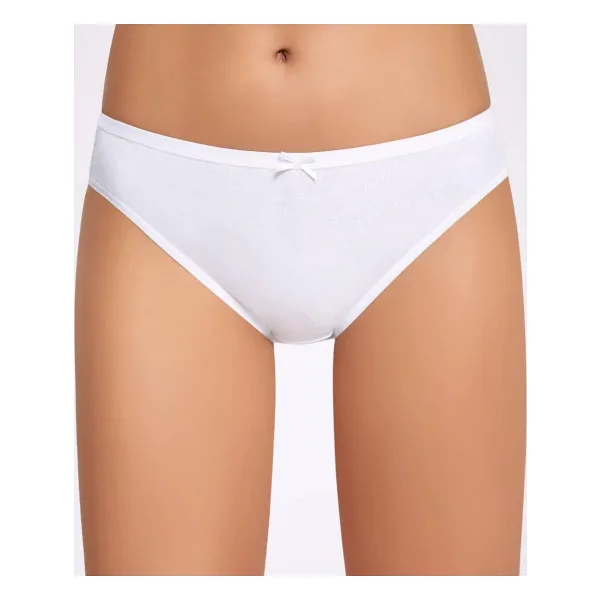 Fiyonklu Beyaz Kadin Bikini Kulot 5 Adet
