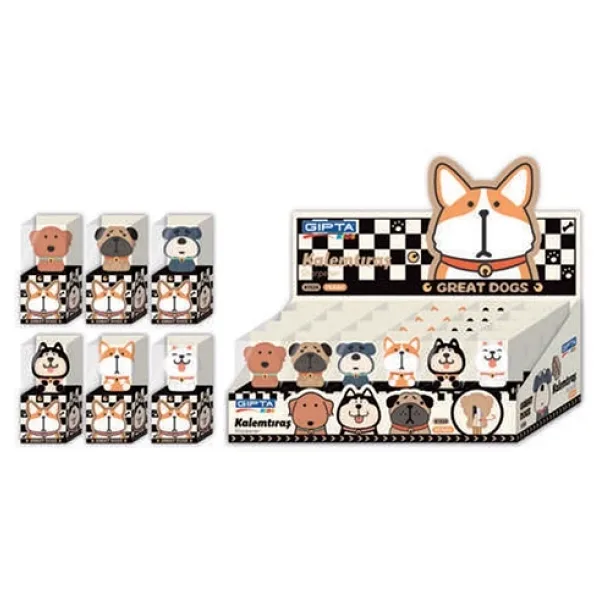 Gıpta Kalemtraş Great Dogs 3D K1524 (24 Lü Paket)