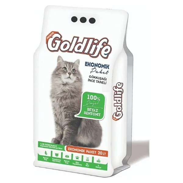 Goldlife Gökkuşağı 20 lt Bentonit Kedi Kumu