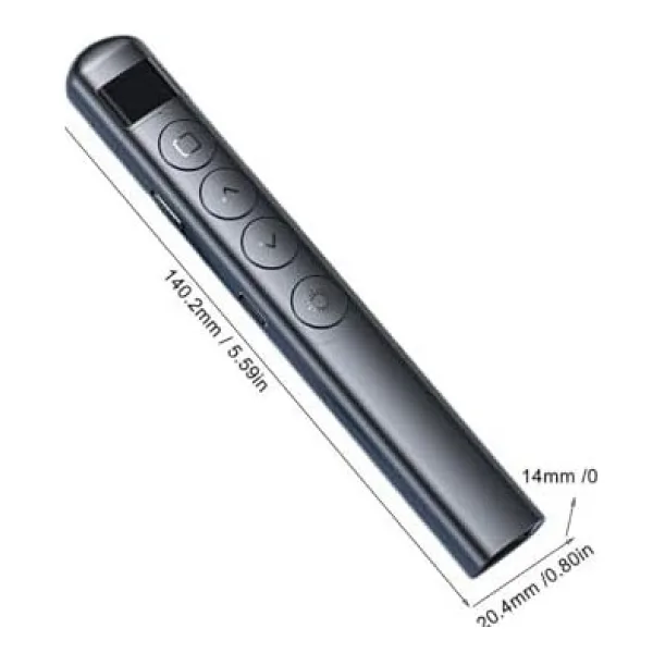 Hobimtek Dijital Ekranlı Şarjlı Lazer Sunum Kumandası Şarj Göstergeli Lazer Powerpoint Laser Pointer Slayt Atlatıcı