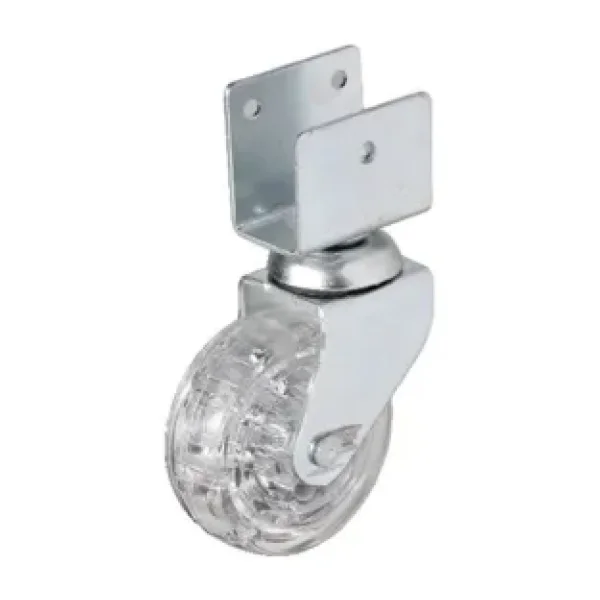 Hts 328 - 50x20 mm Şeffaf Makaralı Kısa U Tablalı Teker 4 Adet