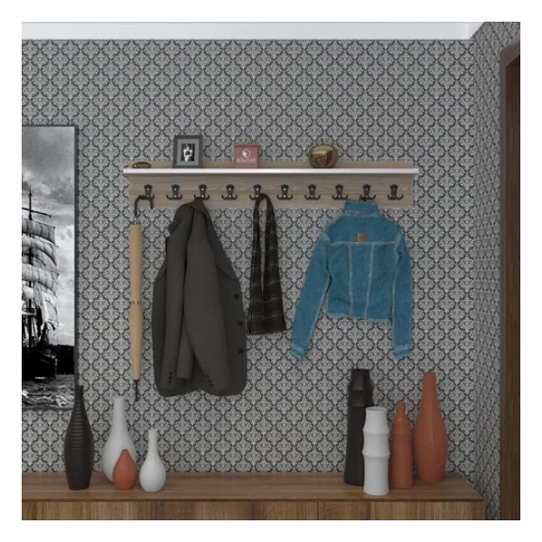 Kenzlife Elbise Askılığı Askılık Vettini120 Crd 20x120x12 Siyah 10 Adet Askı Portmanto