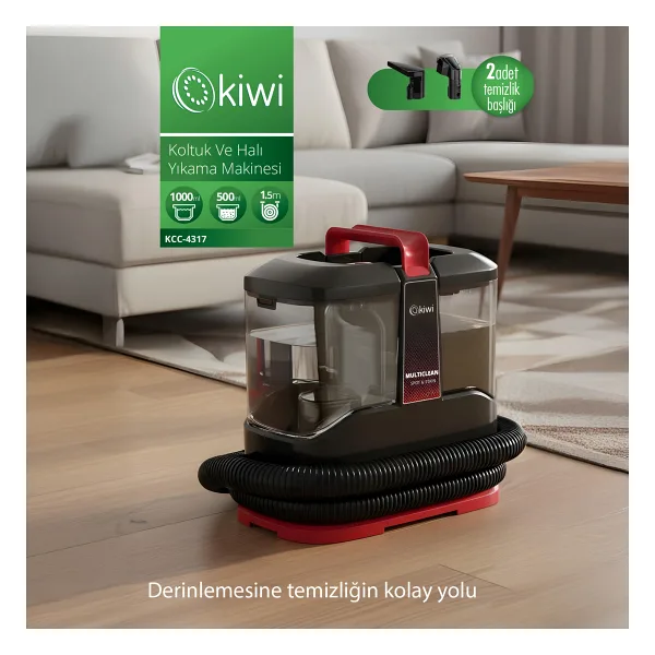 Kiwi KCC-4317 Siyah Koltuk ve Halı Yıkama Makinesi