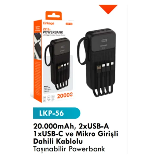 LİNKAGE LKP-56 22.5 WATT LCD UNIVERSAL ÇOKLU POWERBANK