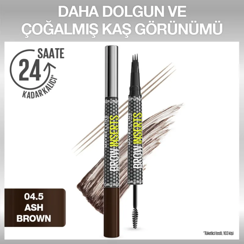Maybelline New York Brow Insert Çift Uçlu Ash Brown Kaş Kalemi