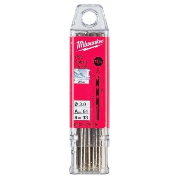 Milwaukee Metal Matkap Ucu 3x61 mm Hss-G Cobalt Dın 338 10'lu