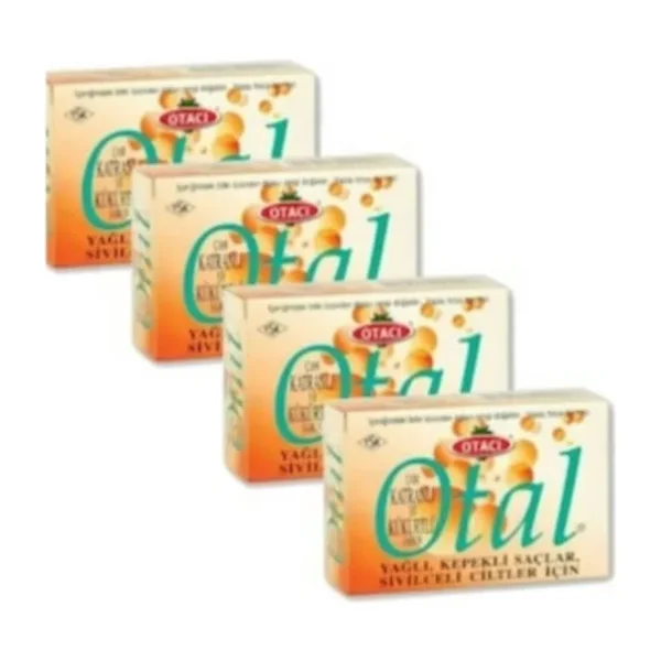 Otacı Otal 4 Lü Set Çam Katranlı Kükürtlü Sabun 80 gr Yağlı Ciltler İçin Etkili Temizlik