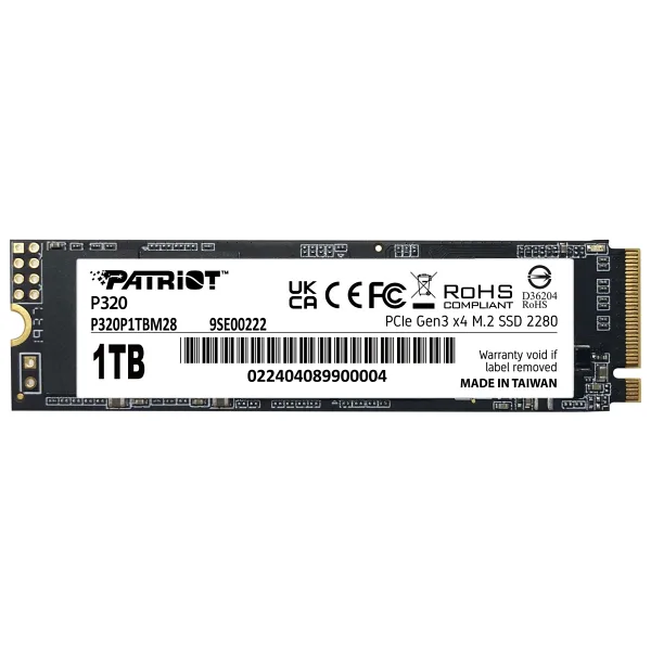 Patriot P320 P320P1TBM28 PCI-Express 3.0 1 TB M.2 SSD