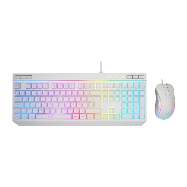 Rampage Seraphic KM-R57 Beyaz RGB Kablolu Oyuncu Mekanik Klavye Mouse Seti