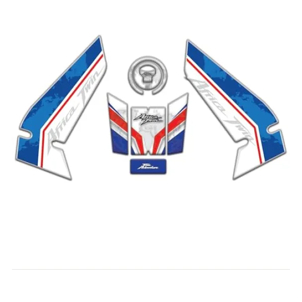 Redline Grafik Honda Africa Twin CRF1100L 2016 -2025 Uyumlu Tank Pad Seti Mavi Beyaz Kırmızı
