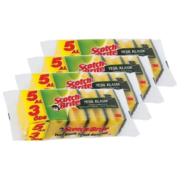 Scotch Brite Scotch-brite Yeşil Bul Süngeri 20'li- Tırnak Koruyuculu(5x4)