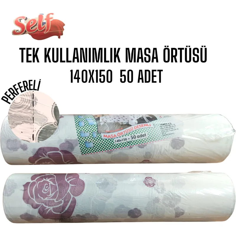 Self Tek Kullanımlık Masa Örtüsü 140X150cm 50 Li