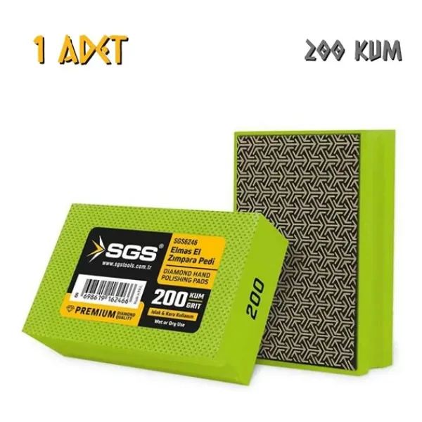 Sgs Islak Ve Kuru Elmas El Zımpara Pedi - 200 Kum - 1 Adet
