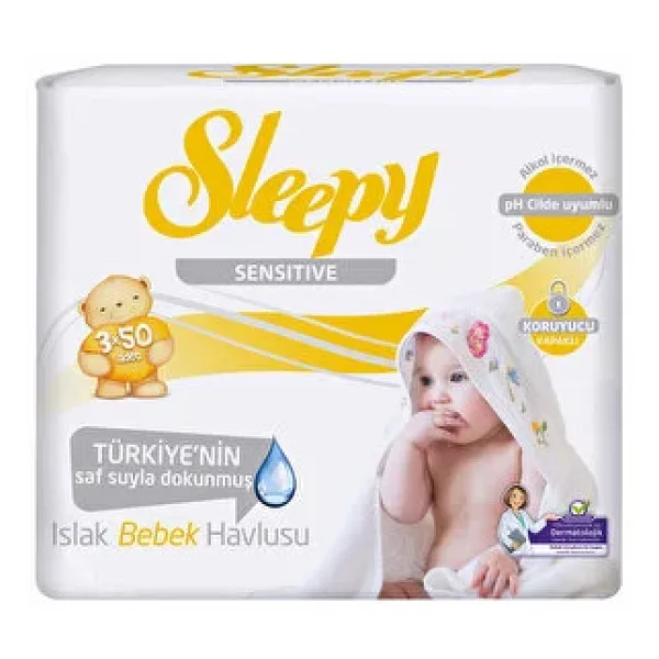 Sleepy Sensitive 50 Yaprak 3'lü Paket Islak Mendil