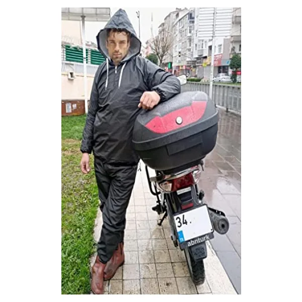 Su geçirmez Hafif Kurye Yağmurluğu Pantalon Mont Elbise üzerine giyilen Alt Üst Motorcu Yağmurluk