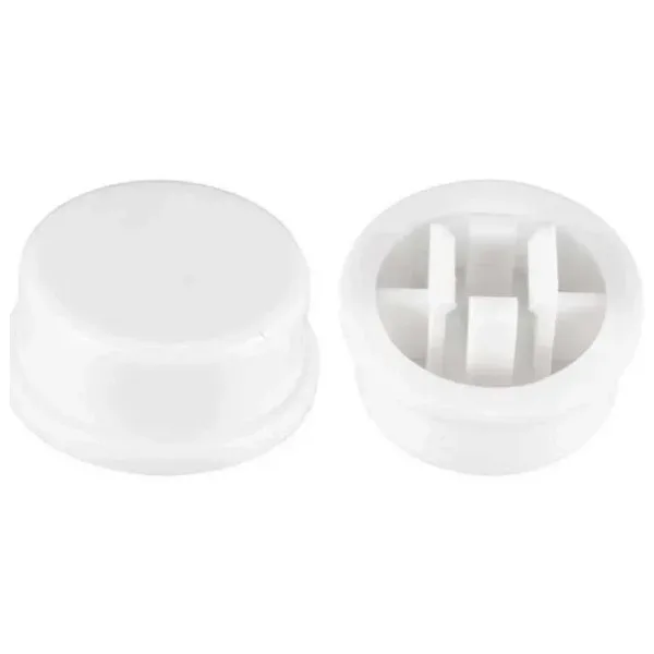 Tact Switch Kapağı Yuvarlak Beyaz - 12x12x7.3mm ile Uyumlu