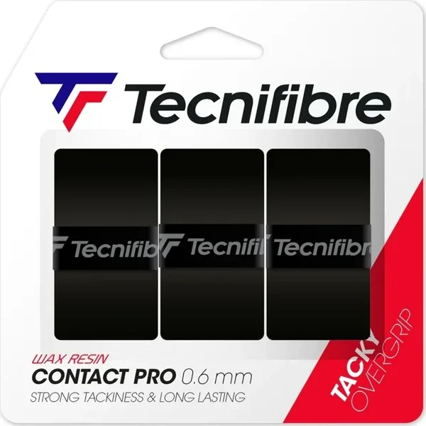 Tecnifibre Contact Pro 3'lü 0.6mm Siyah Tenis Gribi 52ATPCONBK