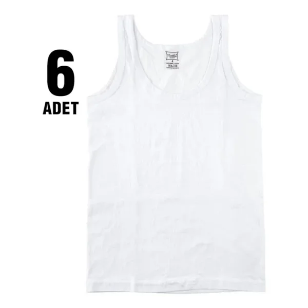 Tutku Erkek Çocuk 6'lı Paket Atlet Elf568Tut01246, Beyaz, 6 Yaş