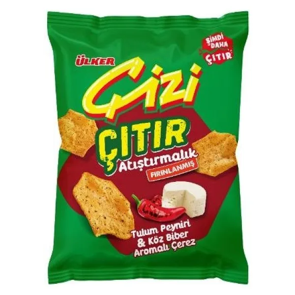 Ülker Çizi Çıtır - Tulum Peyniri&köz Biber Aromalı - 50 Gram - 14 Adet