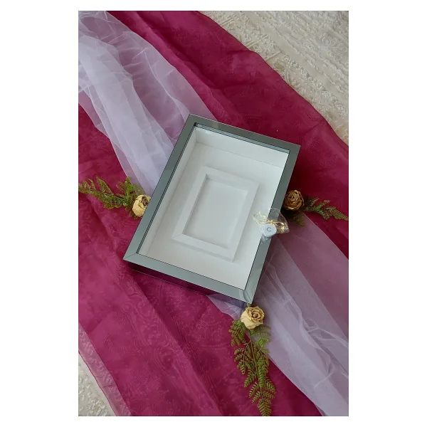 Verda Çerçeve 25x35 Cm Füme Renkli Fotoğraf Alanlı Model Tasarım Gül Kutusu Anı Çerçevesi! Isimsiz Ledli!