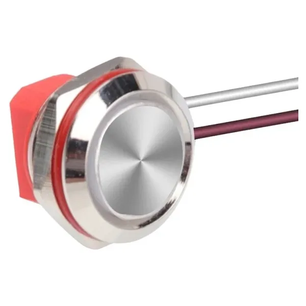 WD12C1-Wired-P1 12mm Düz Yaylı Metal Buton - Kablolu