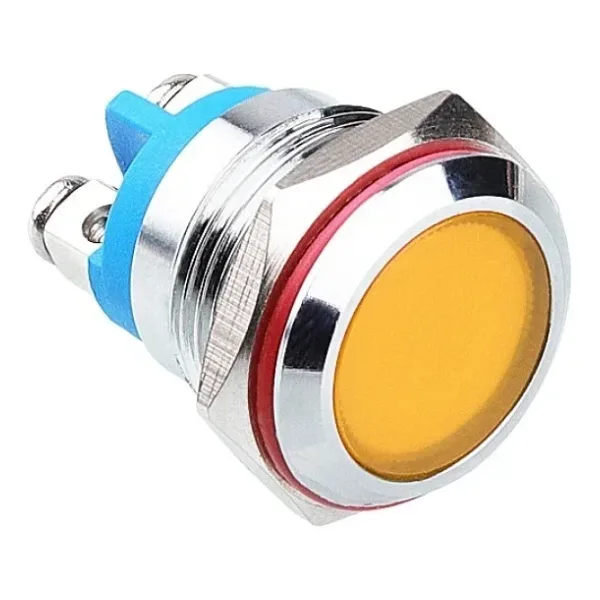 WD16L-P0 16mm 12-24V Metal Sinyal Lambası - Sarı