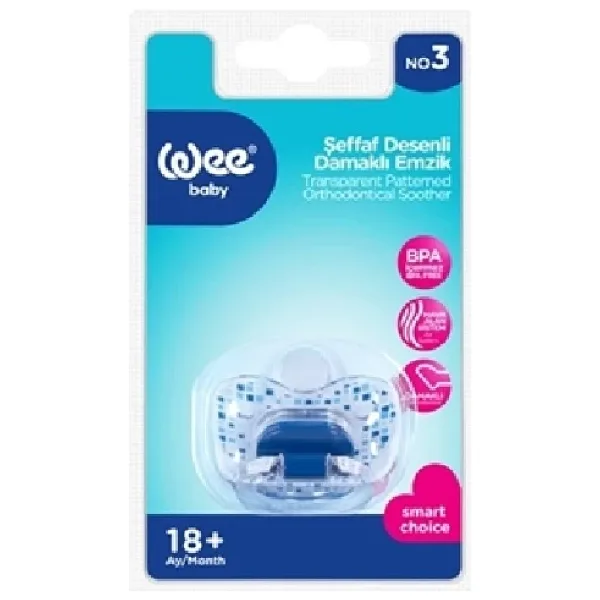 Wee Baby 838 Şeffaf Desenli Damaklı No:3 18 Ay+ Emzik