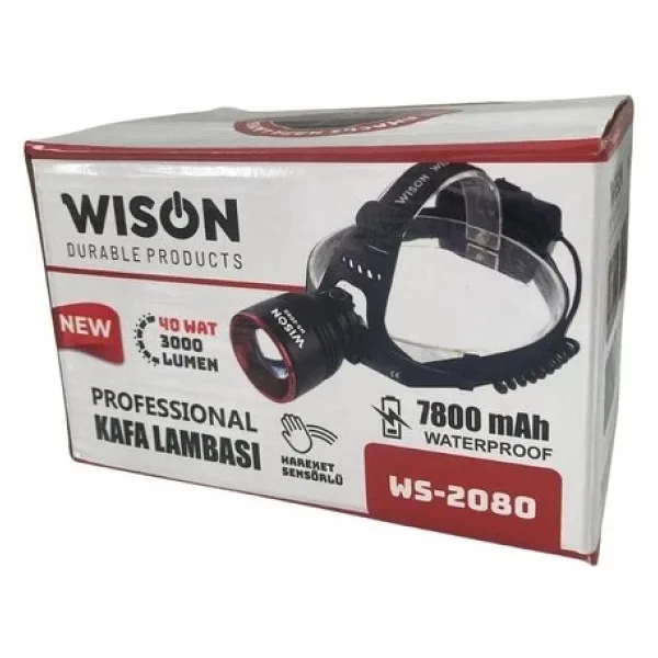Wison WS-2080 3000 Lümen LED Şarjlı Kafa Lambası