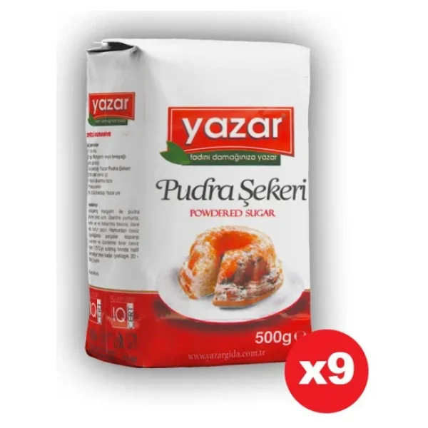 Yazar 500 gr 9 Paket Pudra Şekeri