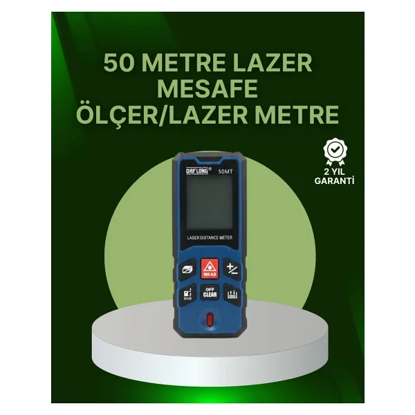 50 Metre Lazer Mesafe Ölçer Profesyonel Dijital Ölçüm Cihazı