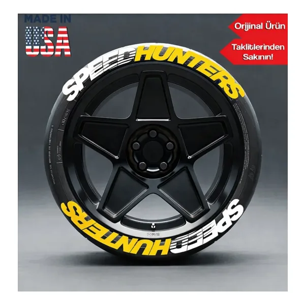ASTUNİNG speedhunters SARI Motosiklet Ve Otomobil Araç Araba Motor Oto Lastik Yazısı sticker 2.5 cm 8 ad