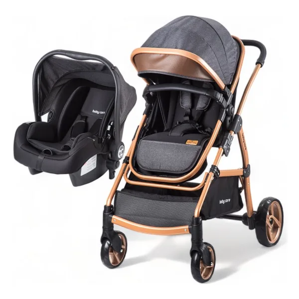Baby Care BC-315 Safari Pro Siyah-Gold Travel Sistem Bebek Arabası