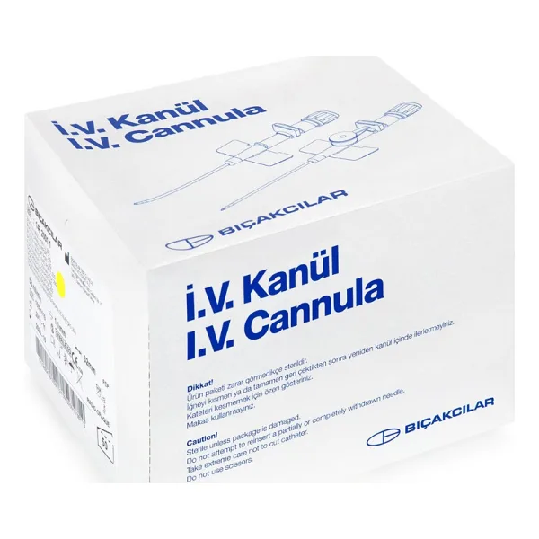Bıçakçılar IV Kanül Sarı 50 Adet