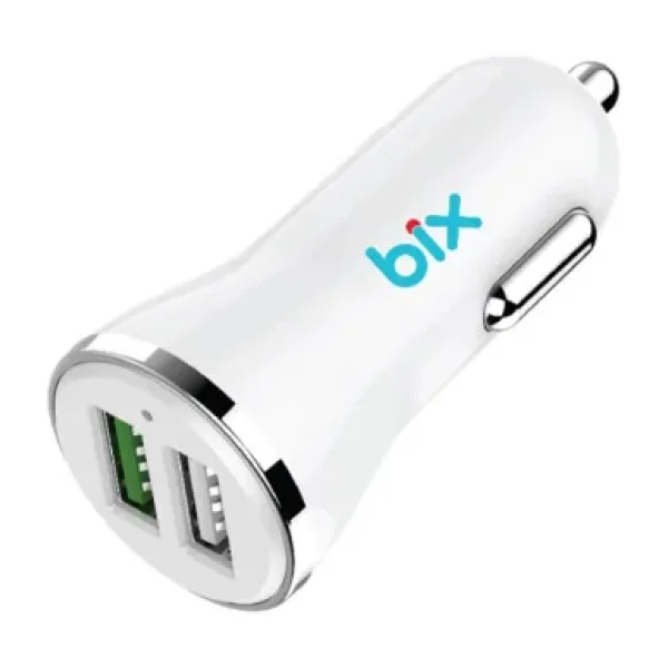 Bix BX-2UA18 Çift Çıkışlı 18W Araç Şarj Cihazı Beyaz