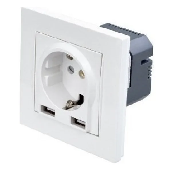 Cata CT-3004 2 USB'li Sıva Altı Çerçeveli Ç.K Topraklı Priz