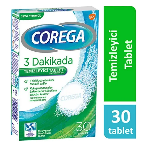 Corega Corega Temizleyici Tablet 30'lu Diş Beyazlatma Ürünü
