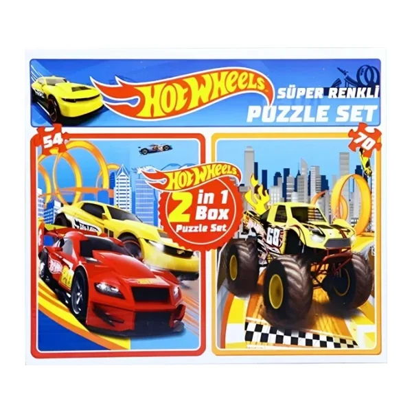 Diytoy Hot Wheels 2 in 1 Puzzle Seti