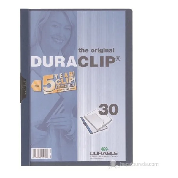 Durable Duraclip 30 Sayfa Kapasiteli Sıkıştırmalı Dosya (2200) Lacivert