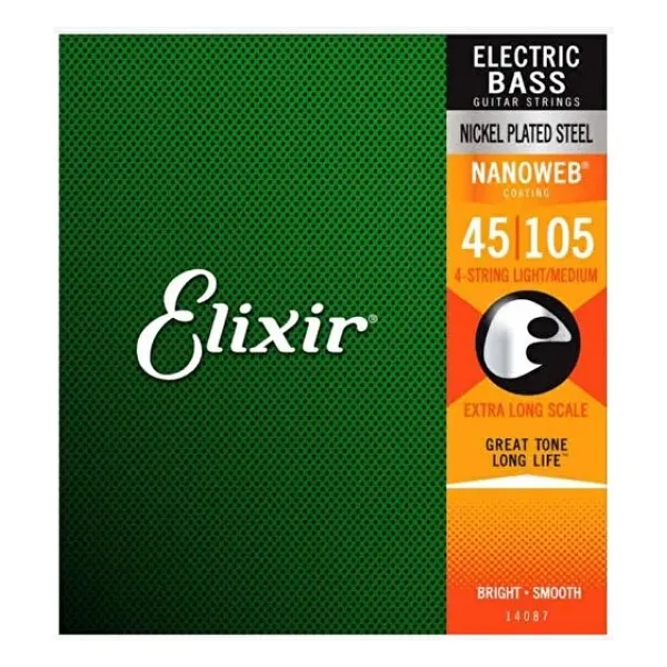 Elixir 14087 Nanoweb Ex Long 45-105 Bas Gitar Teli